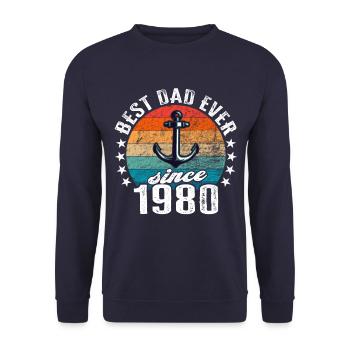 Meilleur père du monde depuis 1980 présentateur - Sweat-shirt Unisexe - marine - Devant - Alina (178cm) & Michal (187cm)