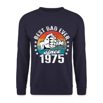 Meilleur père du monde depuis 1975 Fête des pères - Sweat-shirt Unisexe - marine - Devant - Alina (178cm) & Michal (187cm)