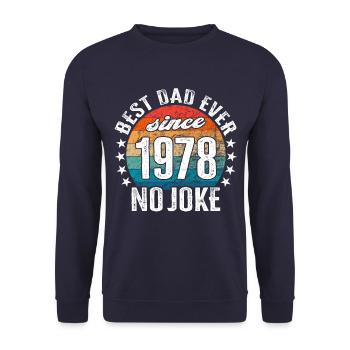 Bester Papa der Welt seit 1978 No Joke - Unisex Pullover - Navy - Vorne - Alina (178cm) & Michal (187cm)