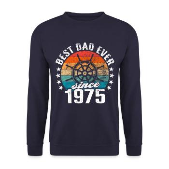 Meilleur père du monde depuis 1975 capitaine - Sweat-shirt Unisexe - marine - Devant - Alina (178cm) & Michal (187cm)