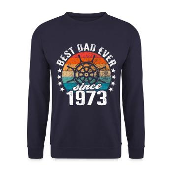 Meilleur père du monde depuis 1973 capitaine - Sweat-shirt Unisexe - marine - Devant - Alina (178cm) & Michal (187cm)