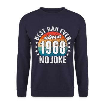 Bester Papa der Welt seit 1968 No Joke - Unisex Pullover - Navy - Vorne - Alina (178cm) & Michal (187cm)