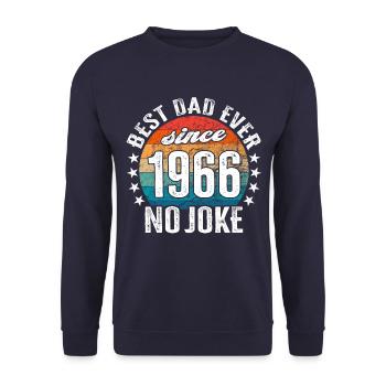 Meilleur papa du monde depuis 1966 Pas de blague - Sweat-shirt Unisexe - marine - Devant - Alina (178cm) & Michal (187cm)