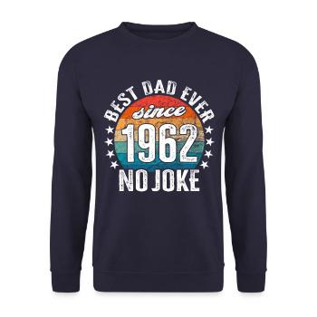 Bester Papa der Welt seit 1962 No Joke - Unisex Pullover - Navy - Vorne - Alina (178cm) & Michal (187cm)