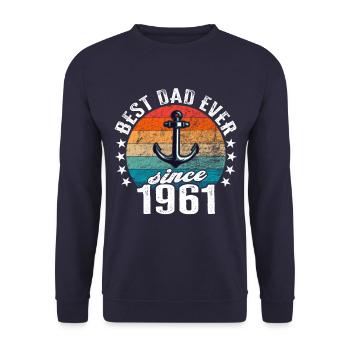 Best dad in the world since 1961 Anker - Unisex Sweatshirt - navy - Front - Alina (178cm) & Michal (187cm)
