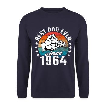 Best dad in the world since 1964 Father's Day - Unisex Sweatshirt - navy - Front - Alina (178cm) & Michal (187cm)
