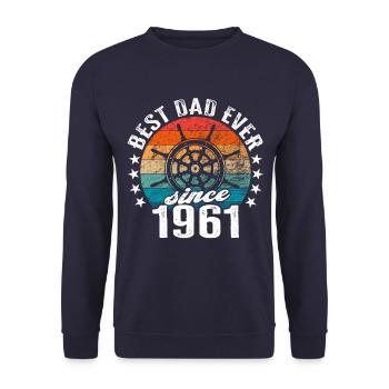 Best dad in the world Captain since 1961 - Unisex Sweatshirt - navy - Front - Alina (178cm) & Michal (187cm)