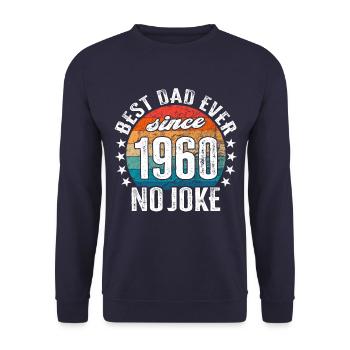 Bester Papa der Welt seit 1960 No Joke - Unisex Pullover - Navy - Vorne - Alina (178cm) & Michal (187cm)