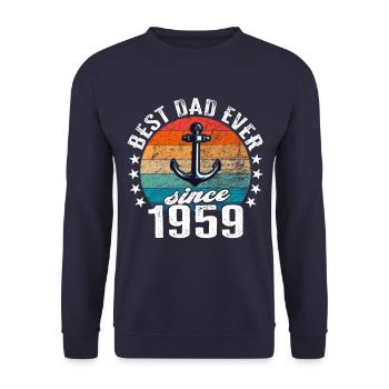 Meilleur père du monde depuis 1959 présentateur - Sweat-shirt Unisexe - marine - Devant - Alina (178cm) & Michal (187cm)