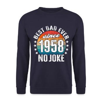 Bester Papa der Welt seit 1958 No Joke - Unisex Pullover - Navy - Vorne - Alina (178cm) & Michal (187cm)