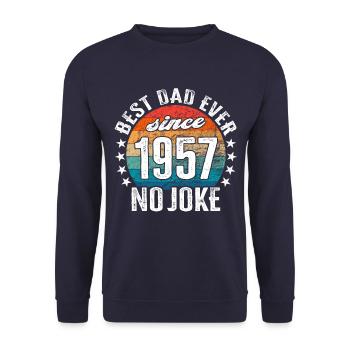 Bester Papa der Welt seit 1957 No Joke - Unisex Pullover - Navy - Vorne - Alina (178cm) & Michal (187cm)