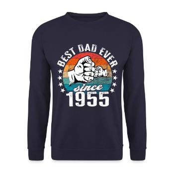 Meilleur papa du monde depuis 1955 Fête des pères - Sweat-shirt Unisexe - marine - Devant - Alina (178cm) & Michal (187cm)
