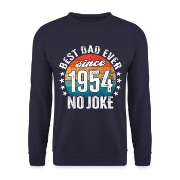 Best dad in the world since 1954 No Joke - Unisex Sweatshirt - navy - Front - Alina (178cm) & Michal (187cm)