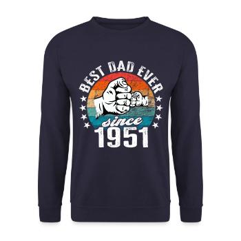 Bester Papa der Welt seit 1951 Vatertag - Unisex Pullover - Navy - Vorne - Alina (178cm) & Michal (187cm)