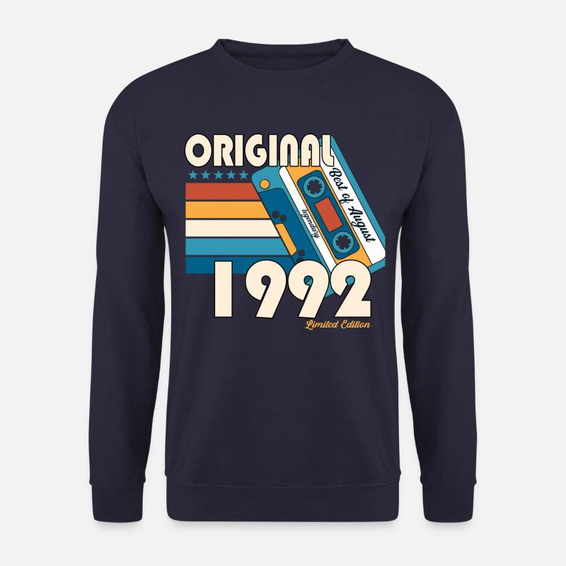 Jahrgang 1992 30. Geburtstag Geschenk August Fun - Unisex Pullover - Navy