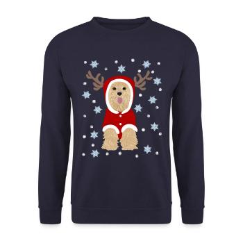 Yorkshire terrier costume du Père Noël étoile des neiges - Sweat-shirt Unisexe - marine - Devant - Alina (178cm) & Michal (187cm)