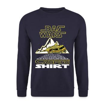 Das wars. Letztes sauberes Camping Shirt - Unisex Pullover - Navy - Vorne - Alina (178cm) & Michal (187cm)