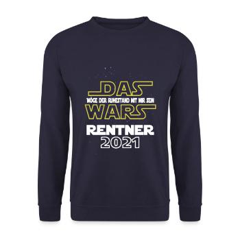 Möge der Ruhestand mit mir sein...! Rentner 2021 - Unisex Pullover - Navy - Vorne - Alina (178cm) & Michal (187cm)