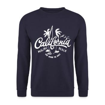 California Malibu Beach surfing - Unisex Sweatshirt - navy - Front - Alina (178cm) & Michal (187cm)