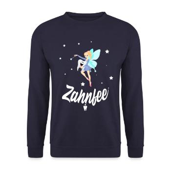 Zahnfee Zahn Magisch - Unisex Pullover - Navy - Vorne - Alina (178cm) & Michal (187cm)