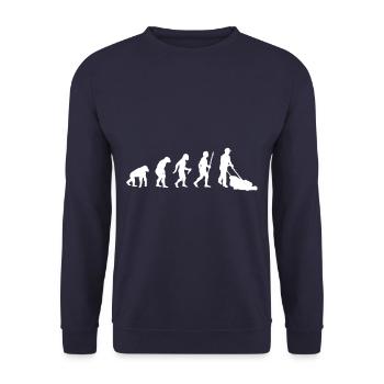 Evolution Rasenmähen Gärtner - Unisex Pullover - Navy - Vorne - Alina (178cm) & Michal (187cm)
