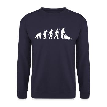 Evolution Rasenmähen Gärtner - Unisex Pullover - Navy - Vorne - Alina (178cm) & Michal (187cm)