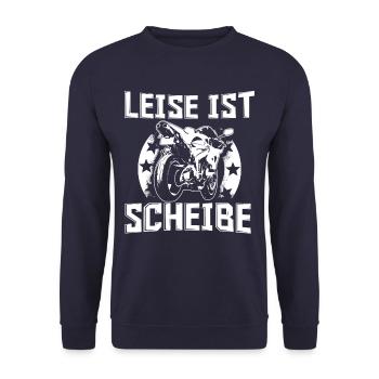 Leise ist scheiße Motorrad Motorradfahrer - Unisex Pullover - Navy - Vorne - Alina (178cm) & Michal (187cm)