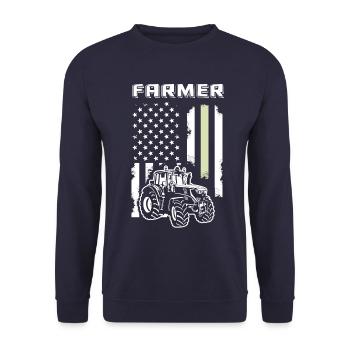 Farmer Landwirt Bauer Landwirtschaft - Unisex Pullover - Navy - Vorne - Alina (178cm) & Michal (187cm)