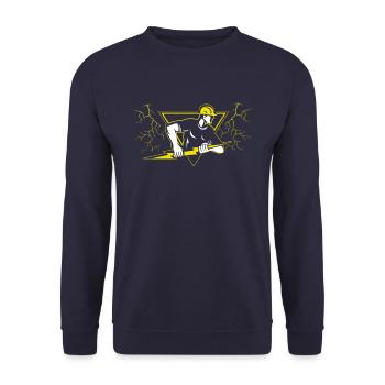 Electrician electricity electricity - Unisex Sweatshirt - navy - Front - Alina (178cm) & Michal (187cm)
