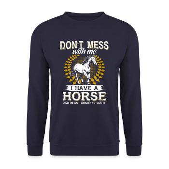 Cheval cavalier cheval sport équestre - Sweat-shirt Unisexe - marine - Devant - Alina (178cm) & Michal (187cm)