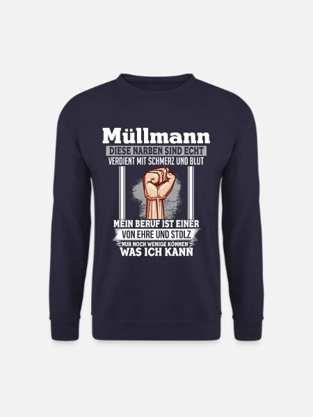 Müllmann Ehre Stolz Narben Faust Beruf - Unisex Pullover - Navy