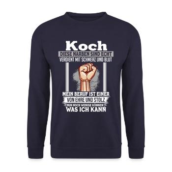 Honor & Pride Koch Hobby cook Faust - Unisex Sweatshirt - navy - Front - Alina (178cm) & Michal (187cm)