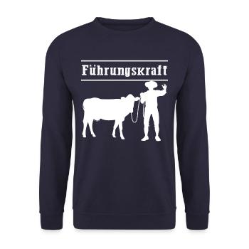 Führungskraft Landwirt Kuh Kühe - Unisex Pullover - Navy - Vorne - Alina (178cm) & Michal (187cm)
