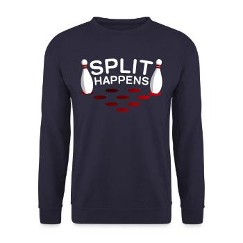 Split happens Bowling Kegeln - Unisex Pullover - Navy - Vorne - Alina (178cm) & Michal (187cm)