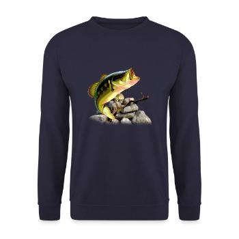 Angler fishing fishing fish - Unisex Sweatshirt - navy - Front - Alina (178cm) & Michal (187cm)