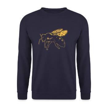 Biene Imker Bienen Imkerei - Unisex Pullover - Navy - Vorne - Alina (178cm) & Michal (187cm)