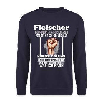 Fleischer Ehre & Stolz Faust - Unisex Pullover - Navy - Vorne - Alina (178cm) & Michal (187cm)