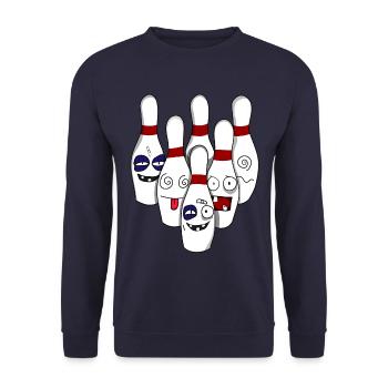Quilles de boule de bowling détruites - Sweat-shirt Unisexe - marine - Devant - Alina (178cm) & Michal (187cm)