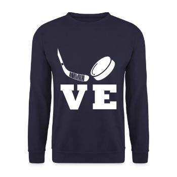 Hockey sur glace Love Hockey sur glace - Sweat-shirt Unisexe - marine - Devant - Alina (178cm) & Michal (187cm)