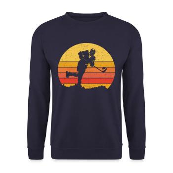 Ice Hockey Vintage - Unisex Pullover - Navy - Vorne - Alina (178cm) & Michal (187cm)