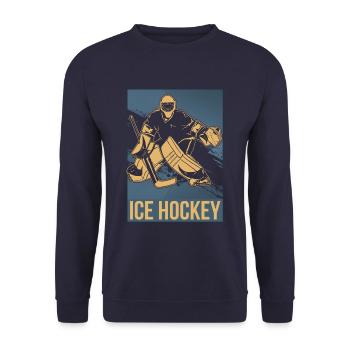 Ice Hockey Puck Eishockey - Unisex Pullover - Navy - Vorne - Alina (178cm) & Michal (187cm)