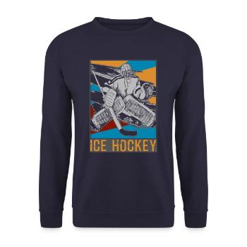 Hockey sur glace rondelle de hockey sur glace - Sweat-shirt Unisexe - marine - Devant - Alina (178cm) & Michal (187cm)