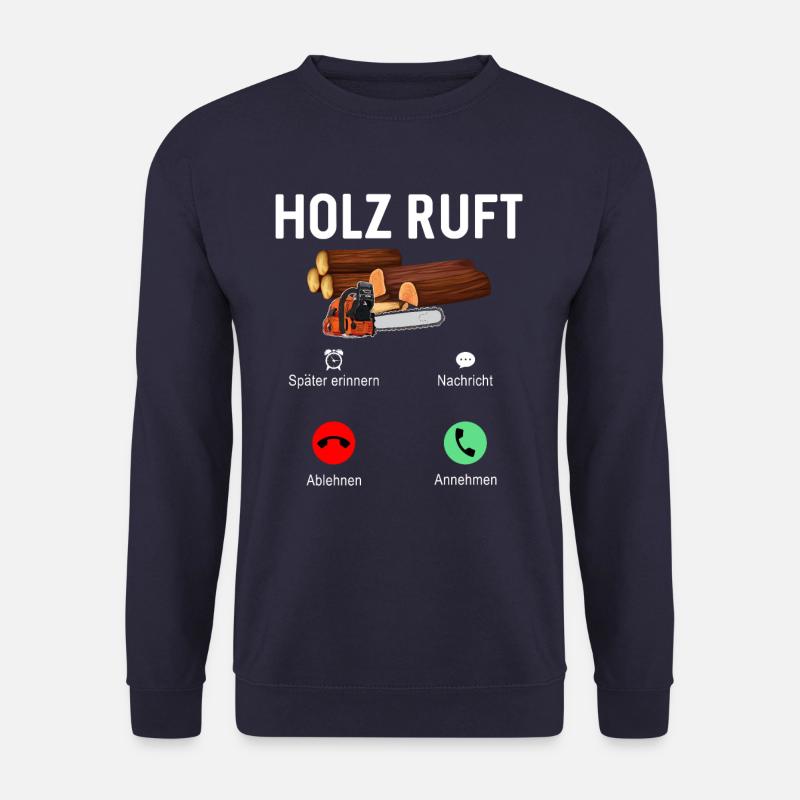 Holz ruft an Telefon - Unisex Pullover - Navy