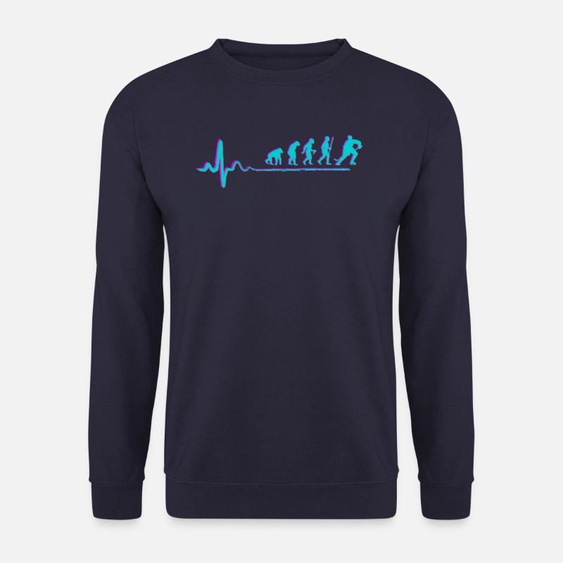 Herzschlag EKG Evolution Eishockey Ice Hockey - Unisex Pullover - Navy