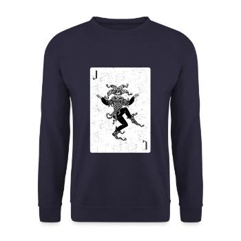 Joker Pokerface Casino - Unisex Pullover - Navy - Vorne - Alina (178cm) & Michal (187cm)