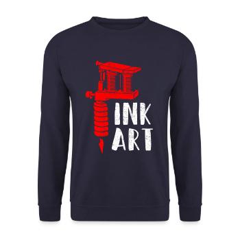 Tattoo Kunst Tattoo Studio - Unisex Pullover - Navy - Vorne - Alina (178cm) & Michal (187cm)