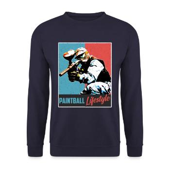 Vintage paintball - Unisex Sweatshirt - navy - Front - Alina (178cm) & Michal (187cm)