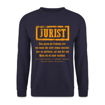 Jurist Definition - Unisex Pullover - Navy - Vorne - Alina (178cm) & Michal (187cm)
