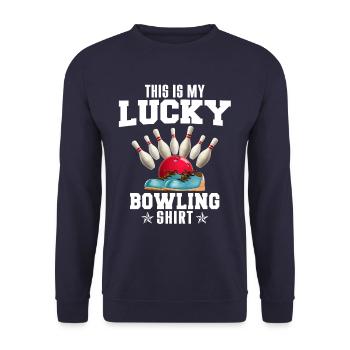 Bowling luck gift - Unisex Sweatshirt - navy - Front - Alina (178cm) & Michal (187cm)