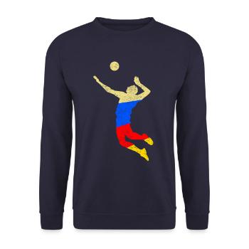 Joueur de volleyball de volleyball - Sweat-shirt Unisexe - marine - Devant - Alina (178cm) & Michal (187cm)